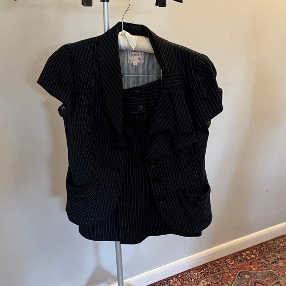 Nanette Lepore Dresses & Skirts - Nanette Lepore Black Pinstripe Skirt Set